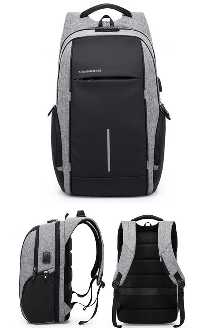 Men&prime;s Backpack Oxford Cloth Laptop Bag Anti-Theft USB Earplug Backpack