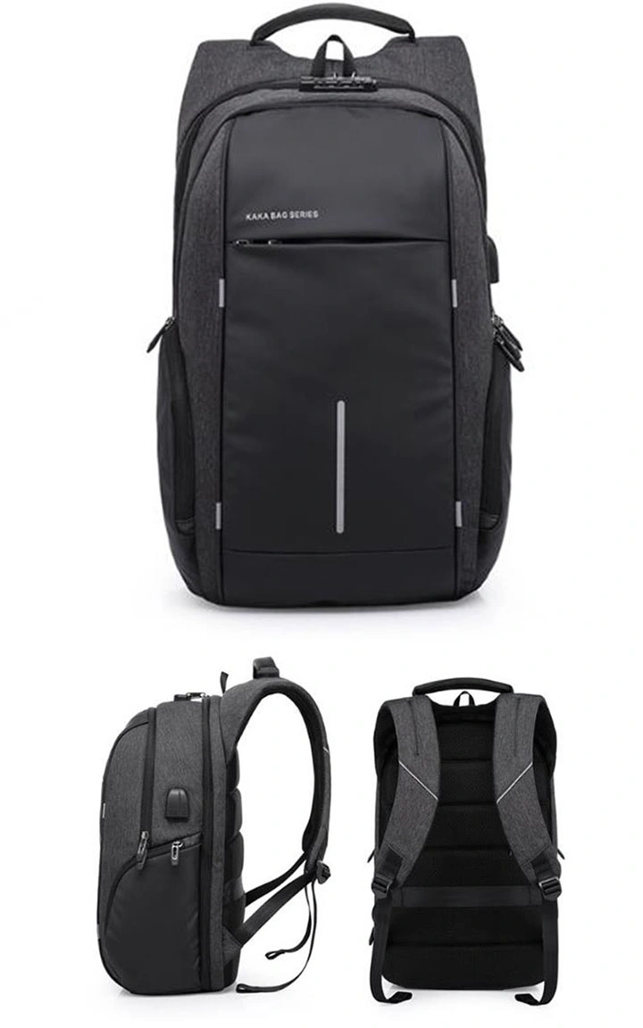 Men&prime;s Backpack Oxford Cloth Laptop Bag Anti-Theft USB Earplug Backpack