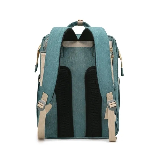 Wholesale Manufacturer Customized Large Capacity Nylon Daypack Double Shoulder Backpack Bag Turn to Baby Bed Mommy Diaper Bag