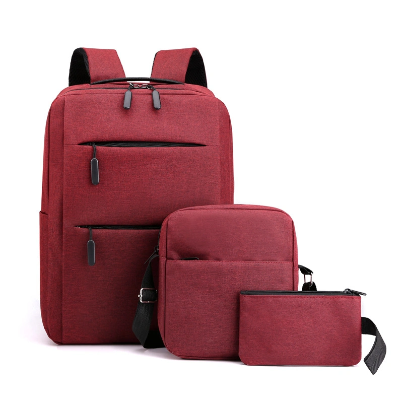 Promotion Wholesale 3 in 1 Set USB Backpack Laptop Bag Oxford Cloth Backpack Men&prime;s Business School Computer Bag