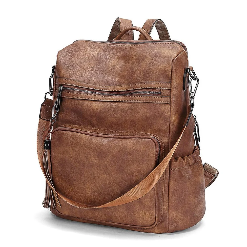 Wholesale Colorful PU Leather Laptop Bag Large Durable Backpack for Men &amp; Women