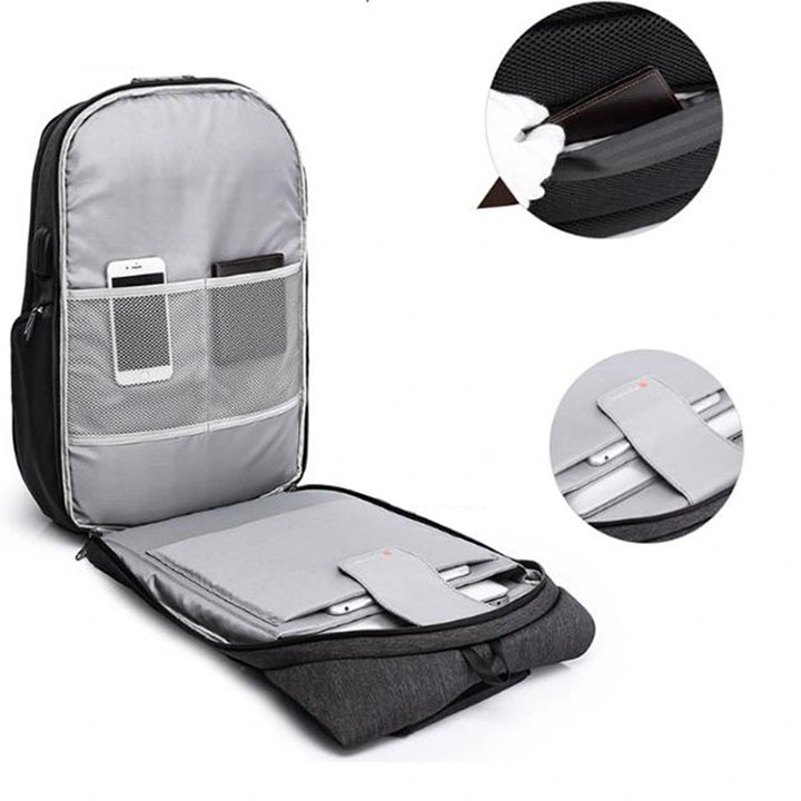 Men&prime;s Backpack Oxford Cloth Laptop Bag Anti-Theft USB Earplug Backpack