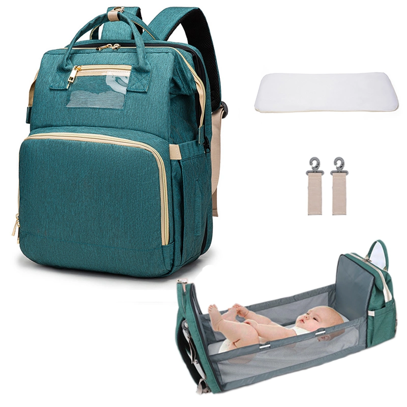 Multifunctional Travel Backpack Expandable Bassinet Baby Diaper Bed Mommy Bag