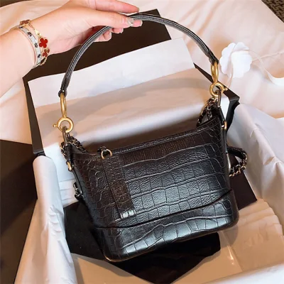 Popular Stylish Crocodile Hobo Bag Ladies Fashion Real Leather Bucket Bag Emg5700