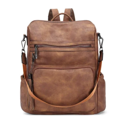 Wholesale Colorful PU Leather Laptop Bag Large Durable Backpack for Men & Women