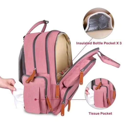 2023 New Style Mommy Diaper Bag Portable Diaper Backpack Outdoor Baby Diaper Bag